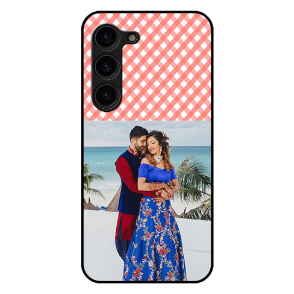 Galaxy S23 Plus 5G Personalized Glass Phone Case - Pink Pattern Design