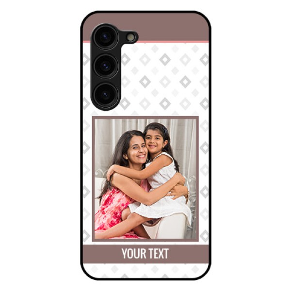 Galaxy S23 Plus 5G Photo Printing on Glass Case - Simple Diamond Design Galaxy S23 Plus 5G Photo Printing on Glass Case - Simple Diamond Design