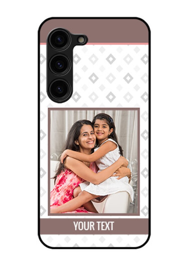 Galaxy S23 Plus 5G Photo Printing on Glass Case - Simple Diamond Design