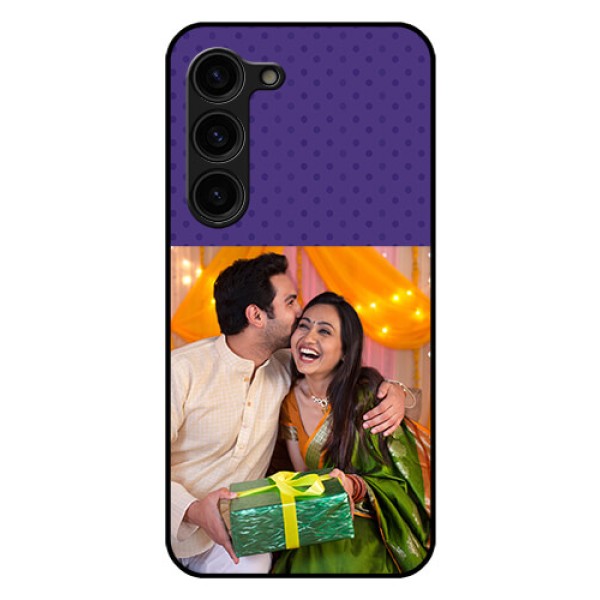 Galaxy S23 Plus 5G Personalized Glass Phone Case - Violet Pattern Design Galaxy S23 Plus 5G Personalized Glass Phone Case - Violet Pattern Design