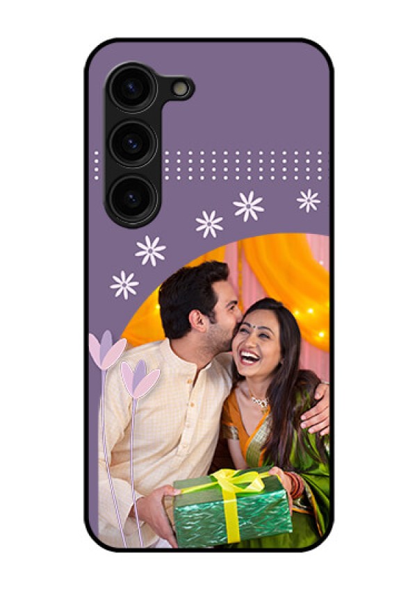 Galaxy S23 Plus 5G Custom Glass Mobile Case - Lavender flowers design