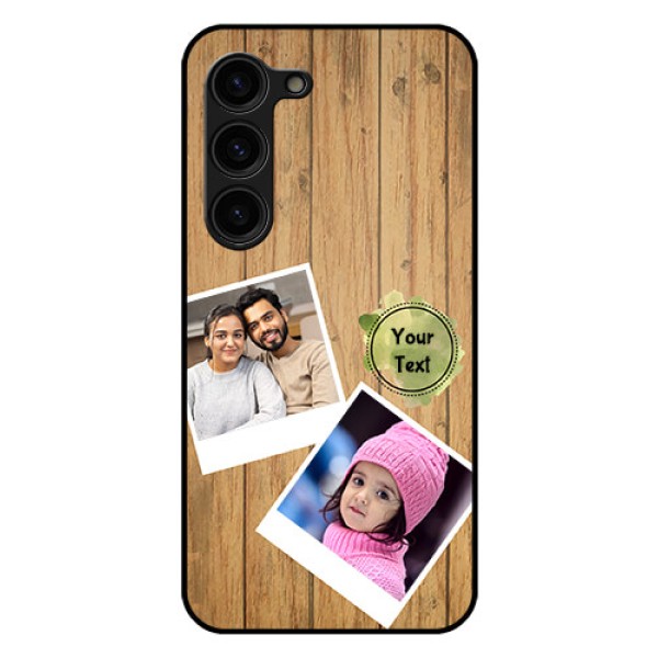 Galaxy S23 Plus 5G Custom Glass Phone Case - Wooden Texture Design