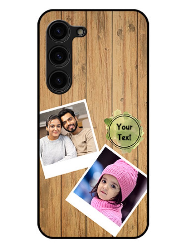 Custom Galaxy S23 Plus 5G Custom Glass Phone Case - Wooden Texture Design