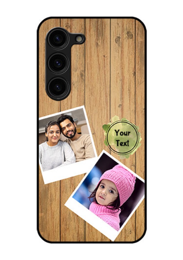 Galaxy S23 Plus 5G Custom Glass Phone Case - Wooden Texture Design