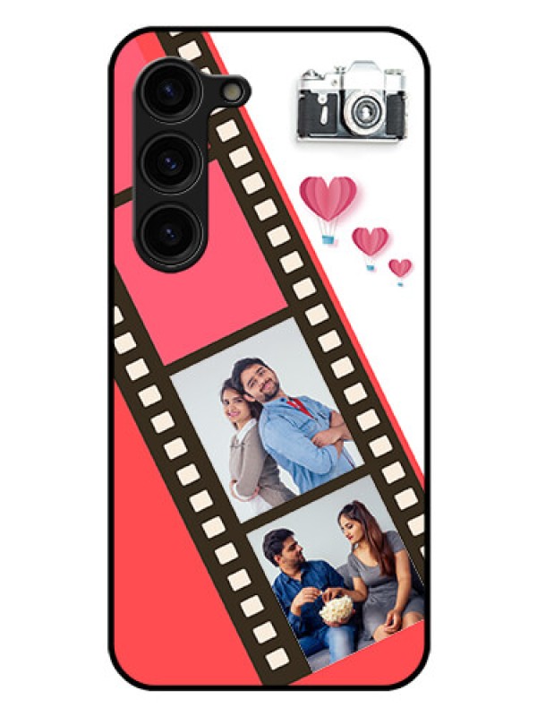 Custom Galaxy S23 Plus 5G Personalized Glass Phone Case - 3 Image Holder with Film Reel