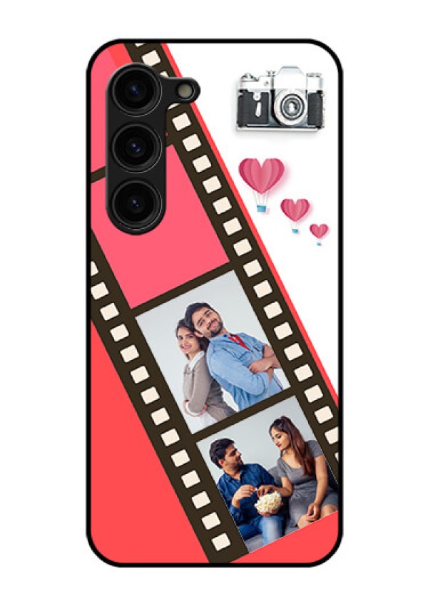 Galaxy S23 Plus 5G Personalized Glass Phone Case - 3 Image Holder with Film Reel