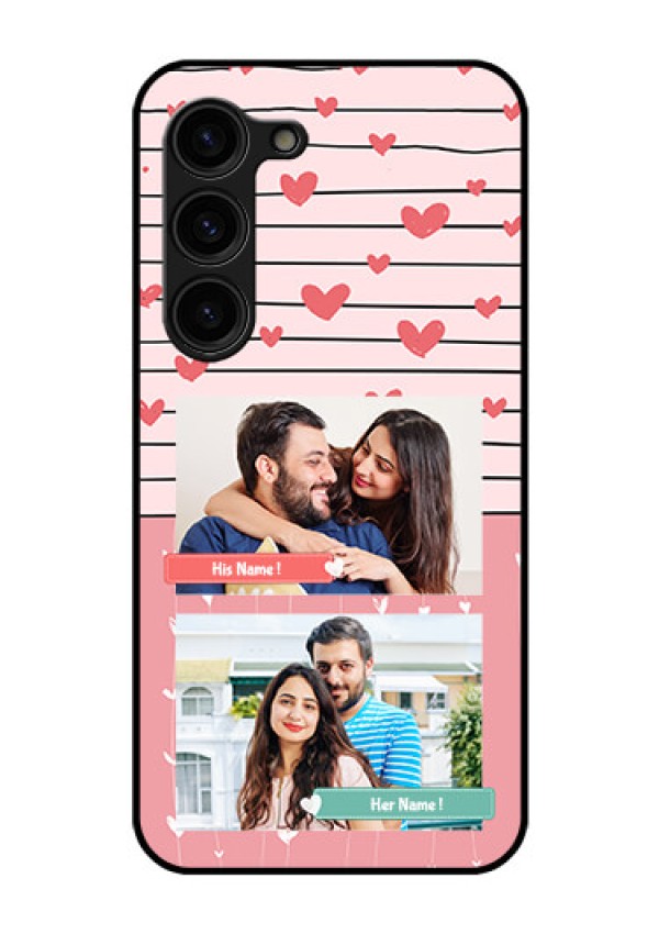 Galaxy S23 Plus 5G Custom Glass Mobile Case - Photo with Heart Design