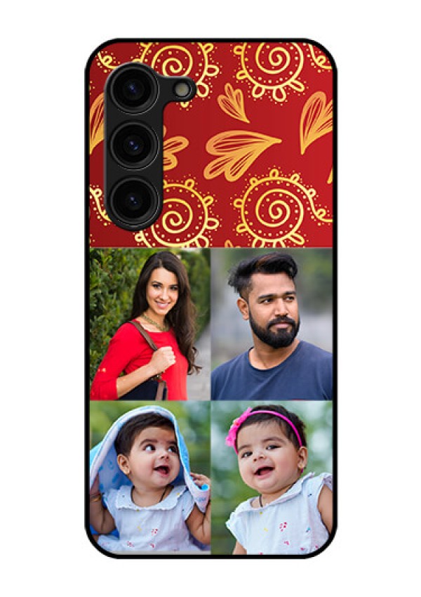 Galaxy S23 Plus 5G Photo Printing on Glass Case - 4 Image Traditional Design