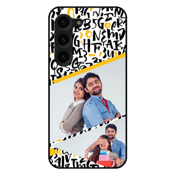 Galaxy S23 Plus 5G Custom Glass Mobile Case - Letters Pattern Design