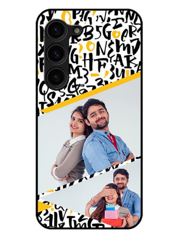 Custom Galaxy S23 Plus 5G Custom Glass Mobile Case - Letters Pattern Design