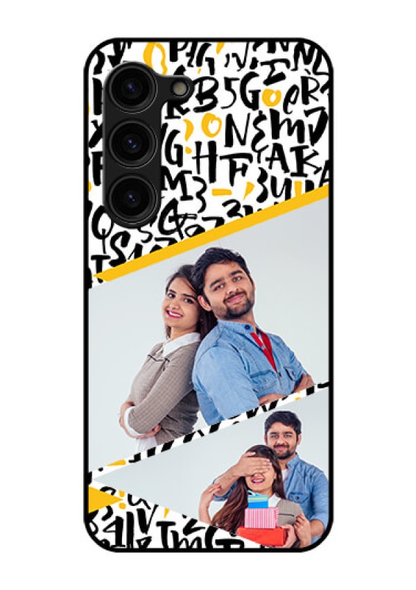 Galaxy S23 Plus 5G Custom Glass Mobile Case - Letters Pattern Design