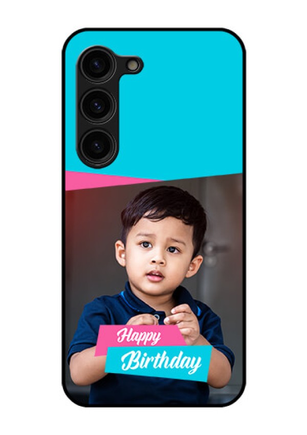 Galaxy S23 Plus 5G Personalized Glass Phone Case - Image Holder with 2 Color Design