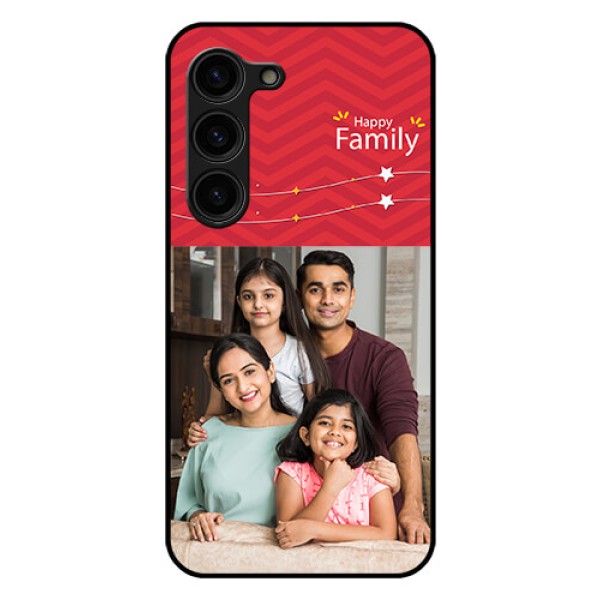 Galaxy S23 Plus 5G Personalized Glass Phone Case - Happy Family Design