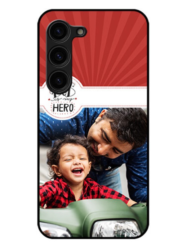 Custom Galaxy S23 Plus 5G Photo Printing on Glass Case - My Dad Hero Design