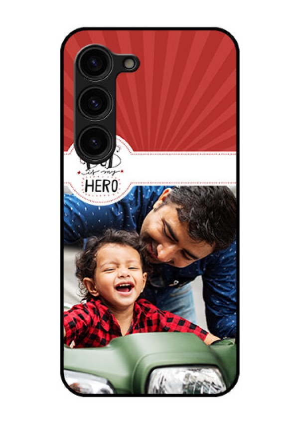 Galaxy S23 Plus 5G Photo Printing on Glass Case - My Dad Hero Design