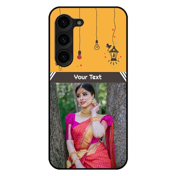 Galaxy S23 Plus 5G Custom Glass Mobile Case - with Family Picture and Icons