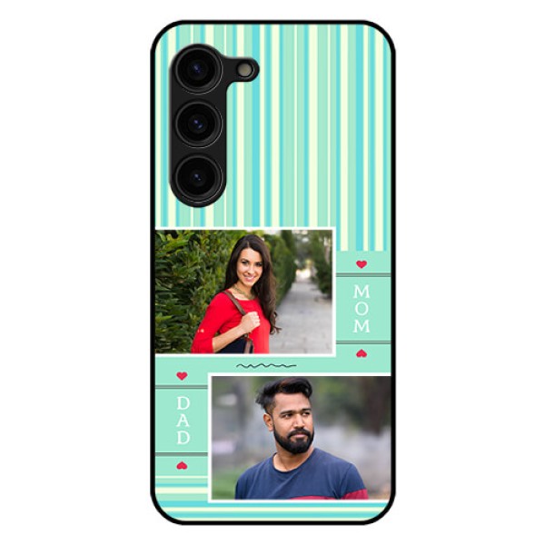 Galaxy S23 Plus 5G Custom Glass Phone Case - Mom & Dad Pic Design Galaxy S23 Plus 5G Custom Glass Phone Case - Mom & Dad Pic Design