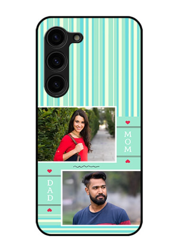 Galaxy S23 Plus 5G Custom Glass Phone Case - Mom & Dad Pic Design
