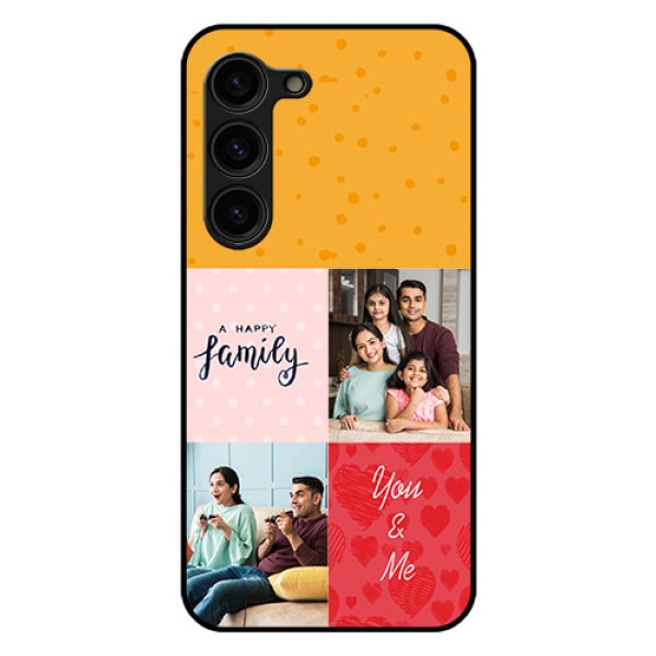 Galaxy S23 Plus 5G Personalized Glass Phone Case - Images with Quotes Design