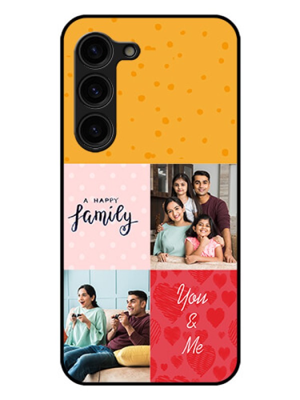 Custom Galaxy S23 Plus 5G Personalized Glass Phone Case - Images with Quotes Design