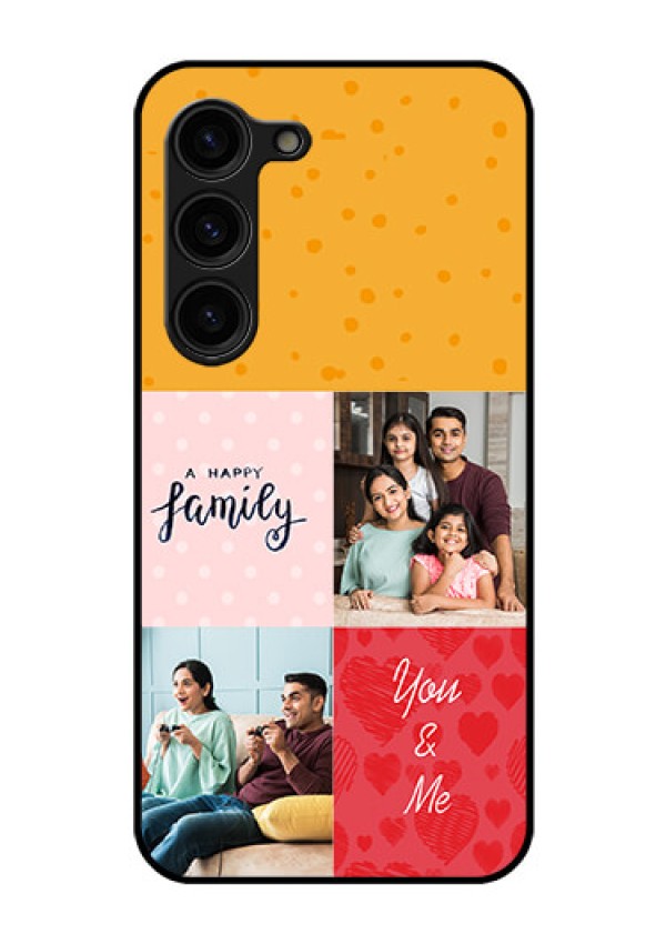 Galaxy S23 Plus 5G Personalized Glass Phone Case - Images with Quotes Design