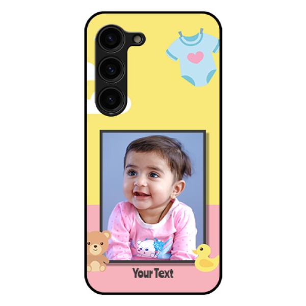 Galaxy S23 Plus 5G Photo Printing on Glass Case - Kids 2 Color Design