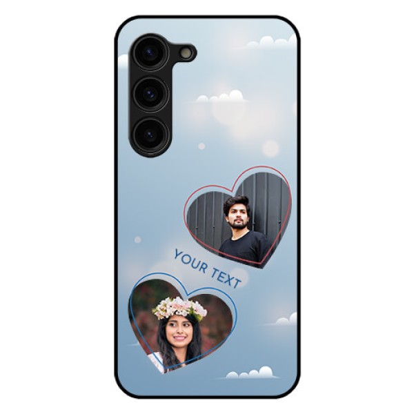 Galaxy S23 Plus 5G Custom Glass Mobile Case - Blue Color Couple Design Galaxy S23 Plus 5G Custom Glass Mobile Case - Blue Color Couple Design