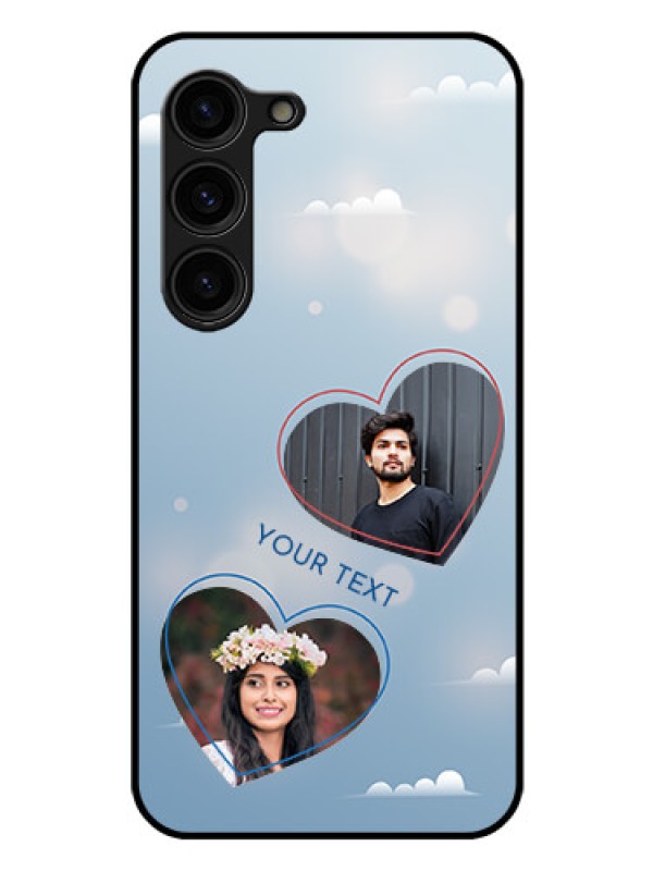Custom Galaxy S23 Plus 5G Custom Glass Mobile Case - Blue Color Couple Design