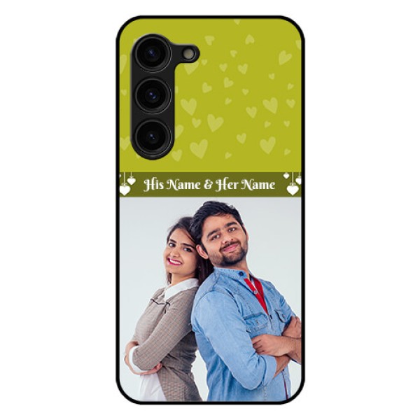 Galaxy S23 Plus 5G Custom Glass Phone Case - You & Me Heart Design