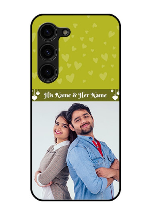 Galaxy S23 Plus 5G Custom Glass Phone Case - You & Me Heart Design