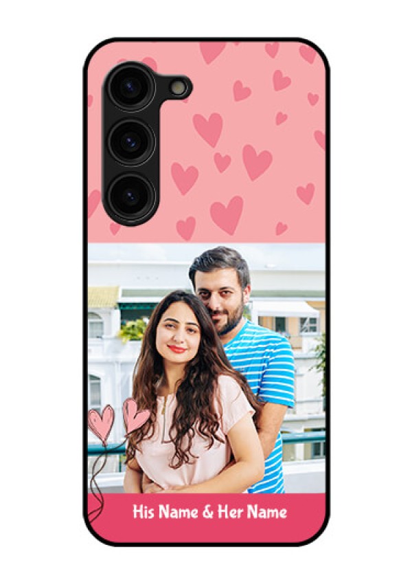 Galaxy S23 Plus 5G Personalized Glass Phone Case - Love Design Peach Color