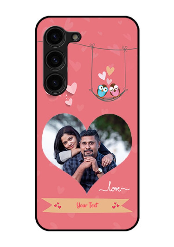 Galaxy S23 Plus 5G Personalized Glass Phone Case - Peach Color Love Design
