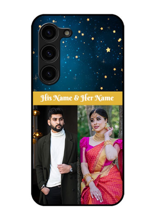 Galaxy S23 Plus 5G Custom Glass Phone Case - Galaxy Stars Backdrop Design