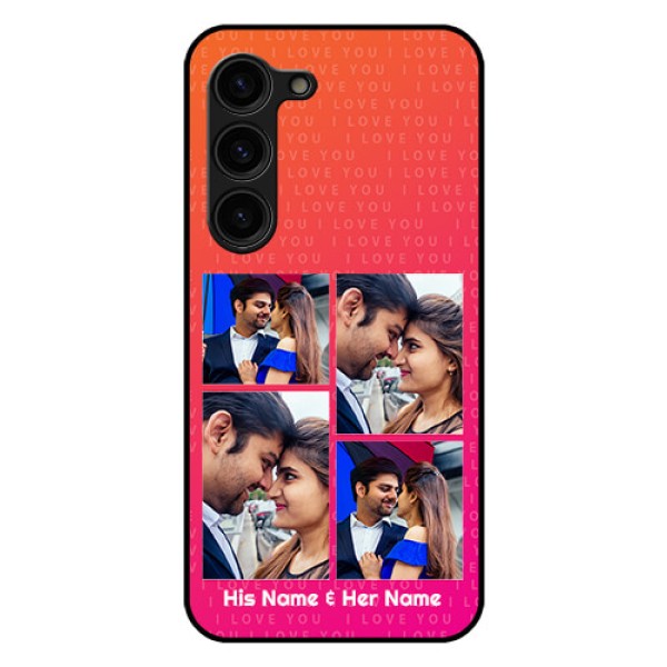Galaxy S23 Plus 5G Custom Glass Phone Case - I Love You Pink Design