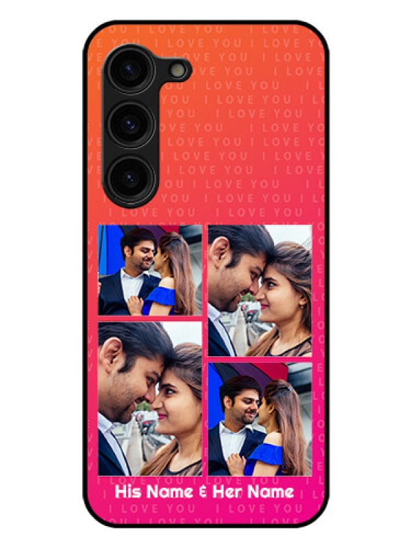 Custom Galaxy S23 Plus 5G Custom Glass Phone Case - I Love You Pink Design