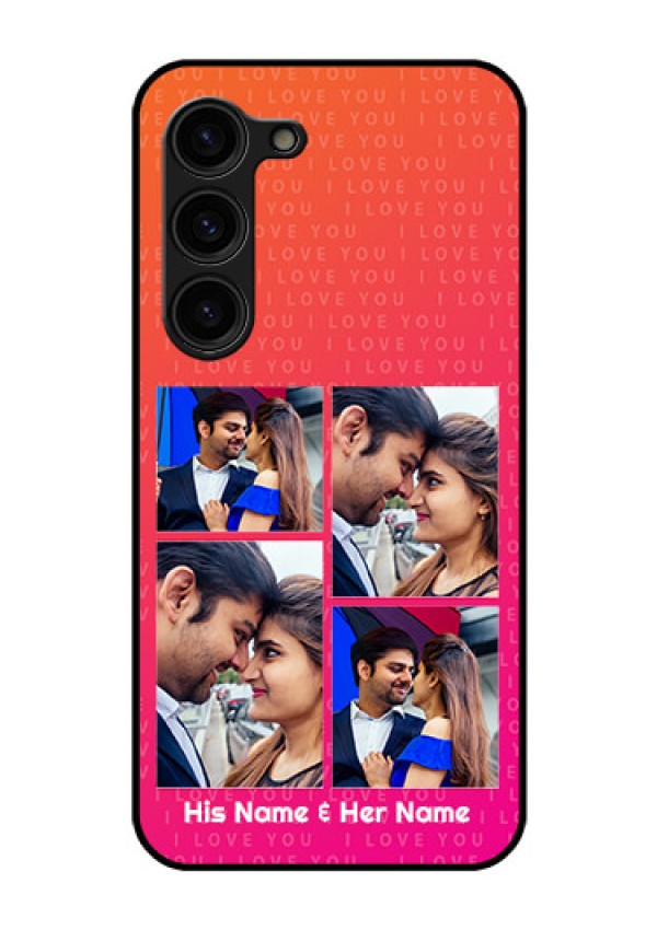 Galaxy S23 Plus 5G Custom Glass Phone Case - I Love You Pink Design