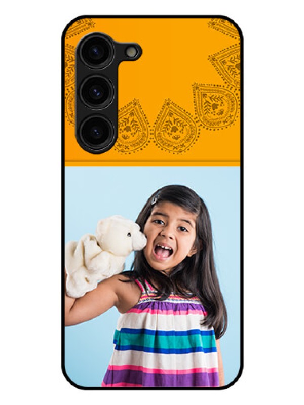 Custom Galaxy S23 Plus 5G Personalized Glass Phone Case - Photo Wedding Design