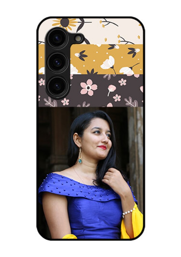 Galaxy S23 Plus 5G Custom Glass Phone Case - Stylish Floral Design
