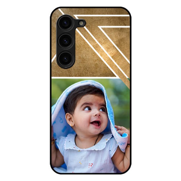 Galaxy S23 Plus 5G Personalized Glass Phone Case - Gradient Abstract Texture Design