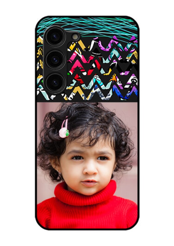Galaxy S23 Plus 5G Personalized Glass Phone Case - Neon Abstract Design