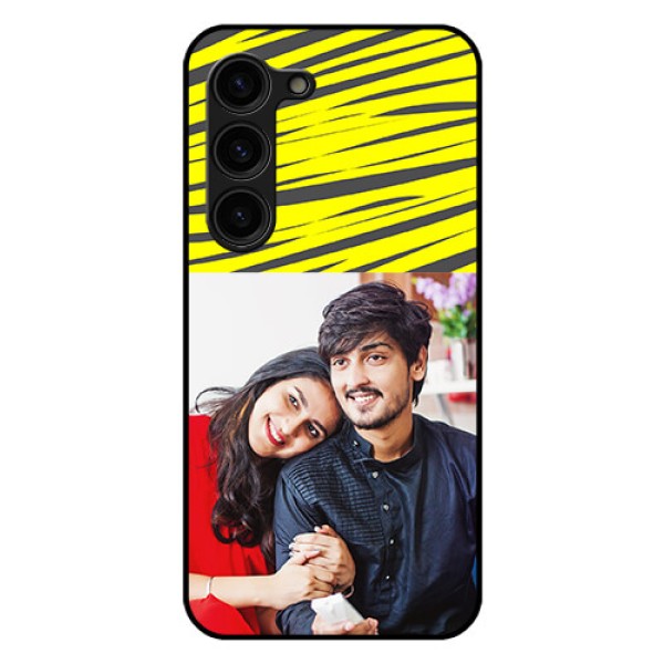 Galaxy S23 Plus 5G Photo Printing on Glass Case - Yellow Abstract Design