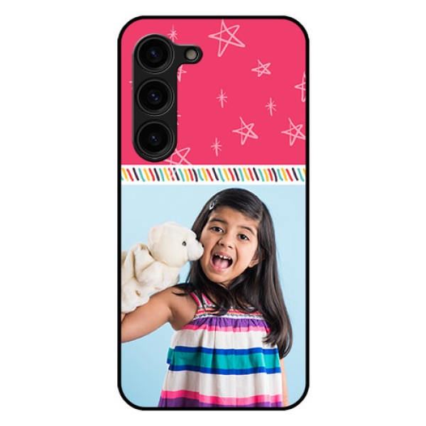 Galaxy S23 Plus 5G Personalized Glass Phone Case - Line art design