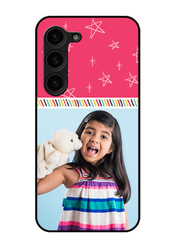 Galaxy S23 Plus 5G Personalized Glass Phone Case - Line art design