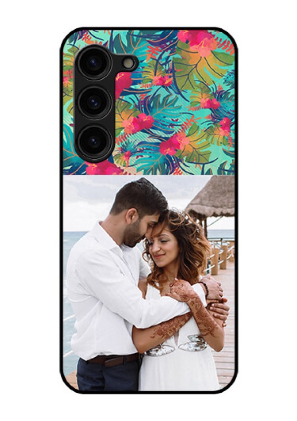 Galaxy S23 Plus 5G Photo Printing on Glass Case - Watercolor Floral Design