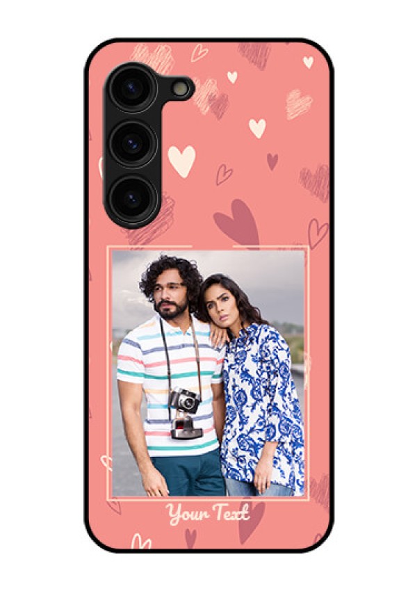 Galaxy S23 Plus 5G Custom Glass Phone Case - Love doodle art Design