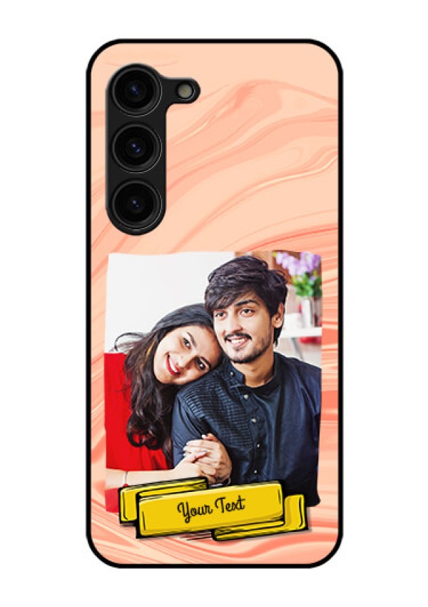 Galaxy S23 Plus 5G Personalized Glass Phone Case - Marble Texture Design