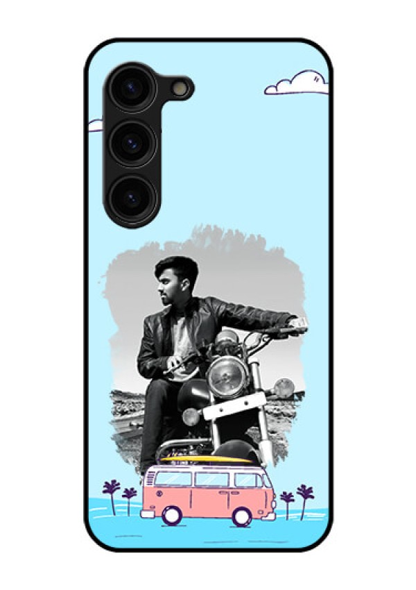 Galaxy S23 Plus 5G Photo Printing on Glass Case - Travel & Adventure Design