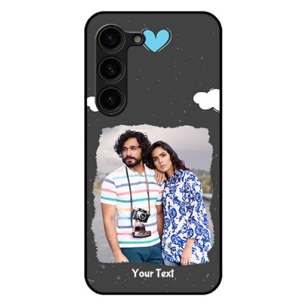 Galaxy S23 Plus 5G Custom Glass Phone Case - Splashes with love doodles Design Galaxy S23 Plus 5G Custom Glass Phone Case - Splashes with love doodles Design
