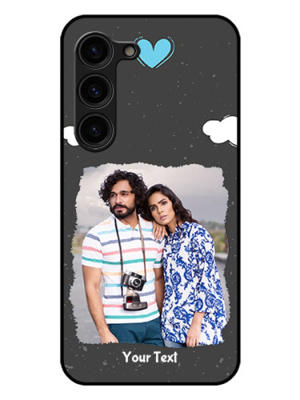 Custom Galaxy S23 Plus 5G Custom Glass Phone Case - Splashes with love doodles Design