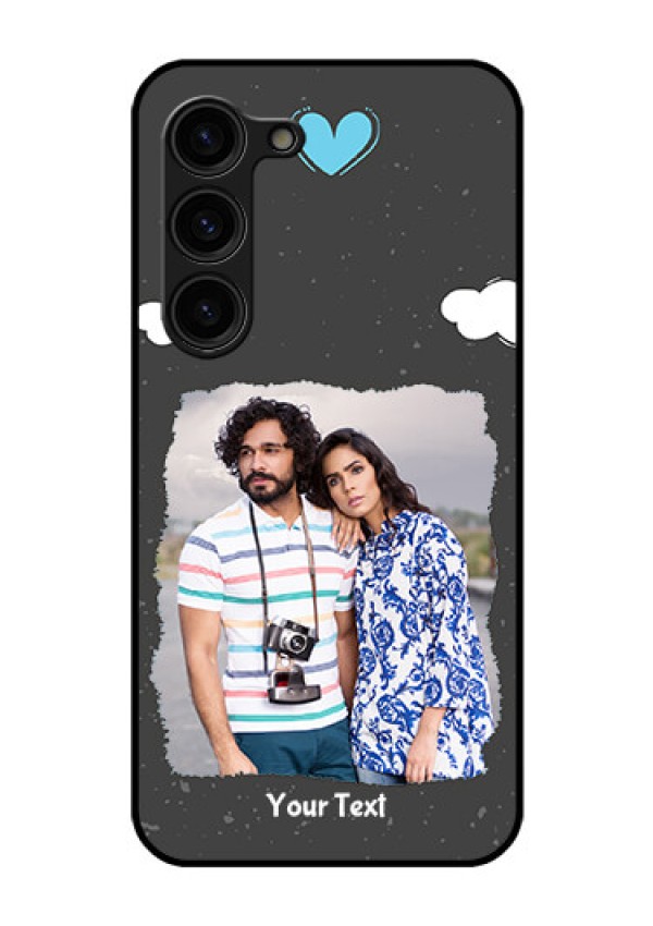 Galaxy S23 Plus 5G Custom Glass Phone Case - Splashes with love doodles Design